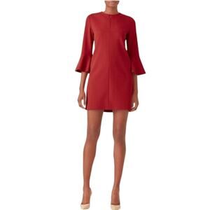 $395 NWT Tibi Womens Cocktail Dress Size 4 Red Bell Sleeve Mini Party Wedding